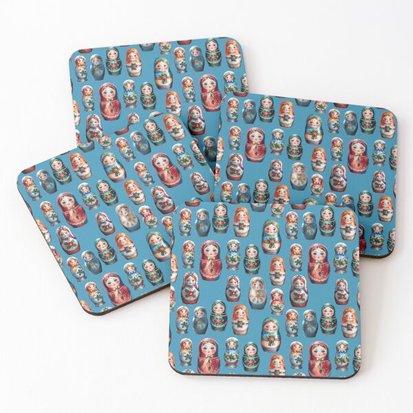 Item preview, Christmas Matryoshka Dolls - Russian Folk Art Design - BLUE designed and sold by PAPIRO SIGLO XXI.