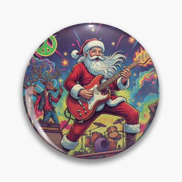 Item preview, Santa's Psychedelic Sleigh Ride - Rock Star Christmas designed and sold by Orviona.