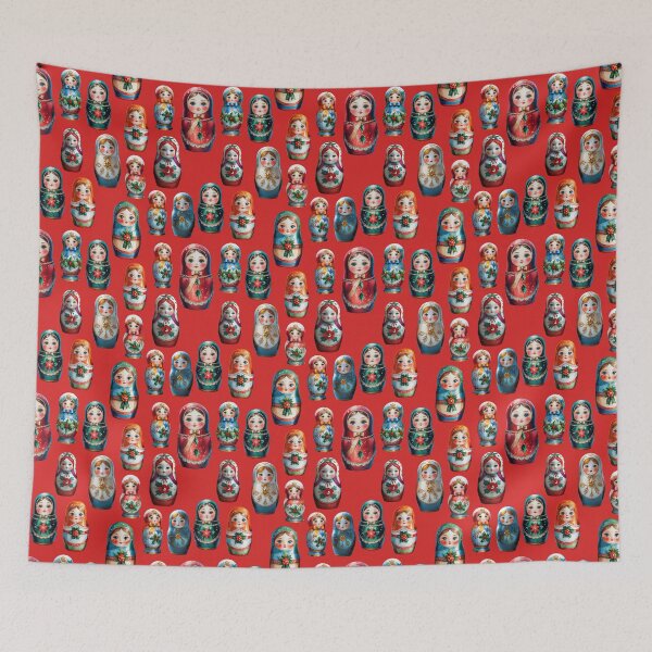 Item preview, Christmas Matryoshka Dolls - Russian Folk Art Design - RED designed and sold by PAPIRO SIGLO XXI.
