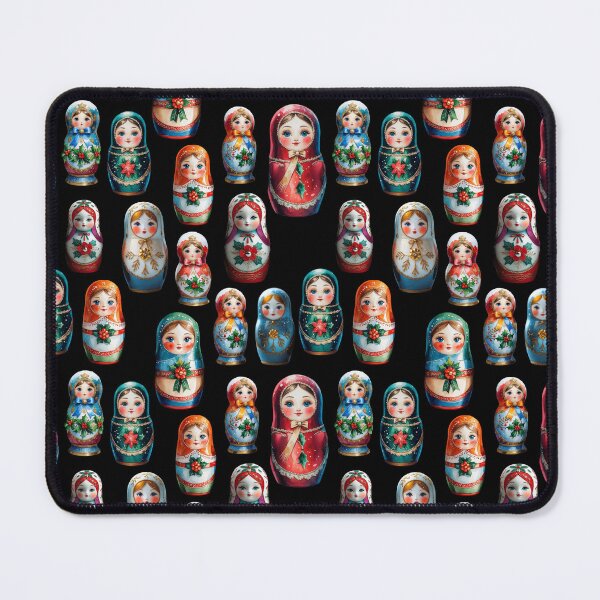 Item preview, Christmas Matryoshka Dolls - Russian Folk Art Design - BLACK designed and sold by PAPIRO SIGLO XXI.