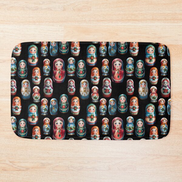 Item preview, Christmas Matryoshka Dolls - Russian Folk Art Design - BLACK designed and sold by PAPIRO SIGLO XXI.