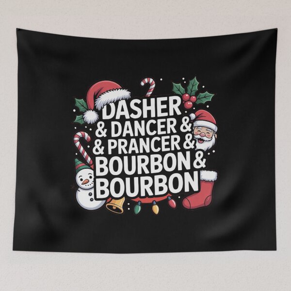 Item preview, Dasher Dancer Prancer Bourbon Funny Christmas Santa Reindeer designed and sold by faridman.