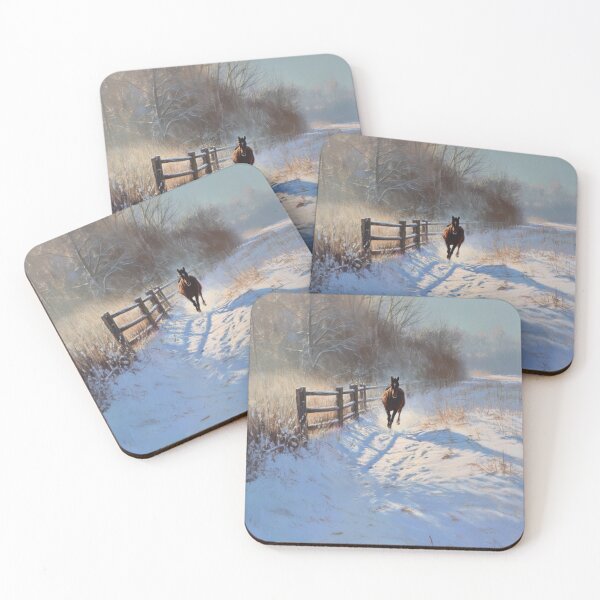 Item preview, A Thoroughbred horse racing along a snowy trail Horses in Motion designed and sold by CDC40.
