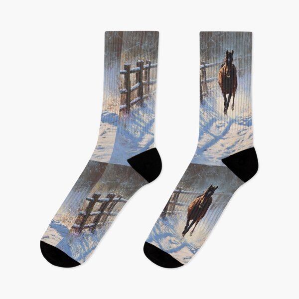 Item preview, A Thoroughbred horse racing along a snowy trail Horses in Motion designed and sold by CDC40.
