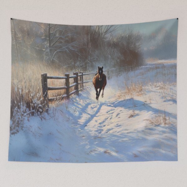 Item preview, A Thoroughbred horse racing along a snowy trail Horses in Motion designed and sold by CDC40.