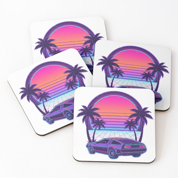 Item preview, Neon Sunset Outrun: Retro 80s Synthwave DeLorean Sports Car designed and sold by said-store11.