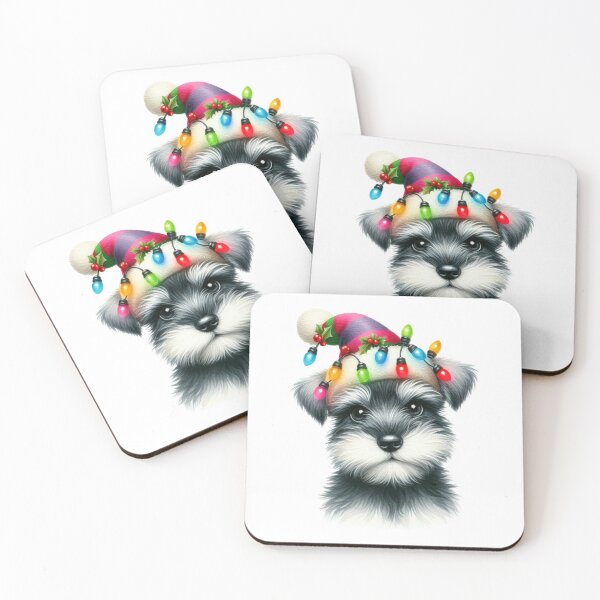 Item preview, Schnauzer con luces navideñas designed and sold by JonysCreativeDesigns.