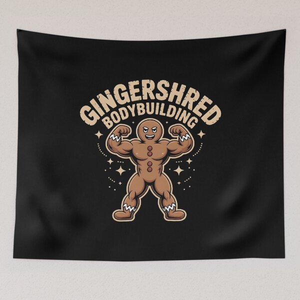 Item preview, Gingershred Bodybuilding | Funny Muscular Gingerbread Gym Design designed and sold by SaritaVerseArt.
