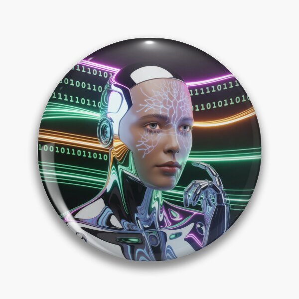 Item preview, Futuristic Humanoid Robot - AI Cyberpunk Art designed and sold by AndrewYoko.