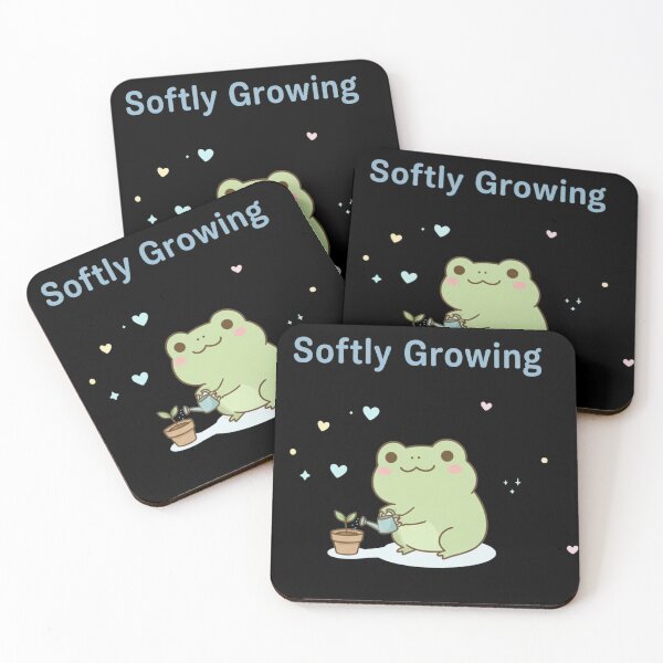 Item preview, Softly Growing – Kawaii Frog Gentle Growth Design designed and sold by CuteOasis.
