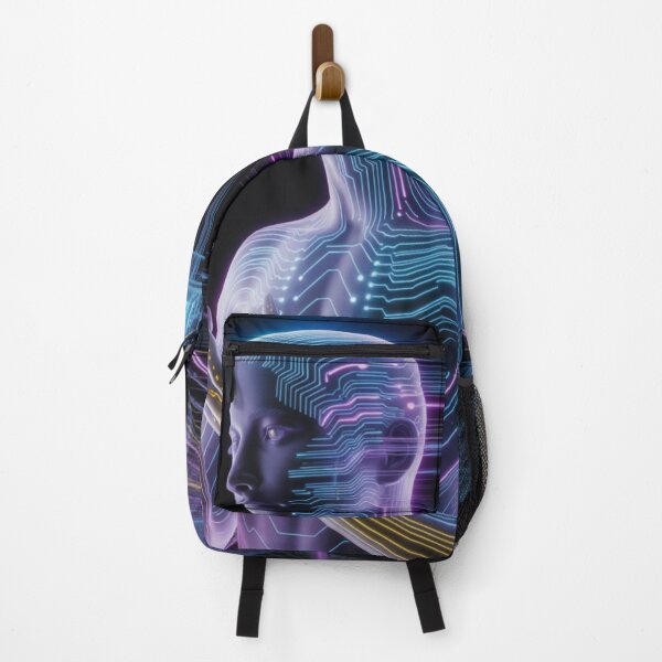 Item preview, Neon Circuitry: The Fusion of Human and Machine in Futuristic AI Art designed and sold by AndrewYoko.