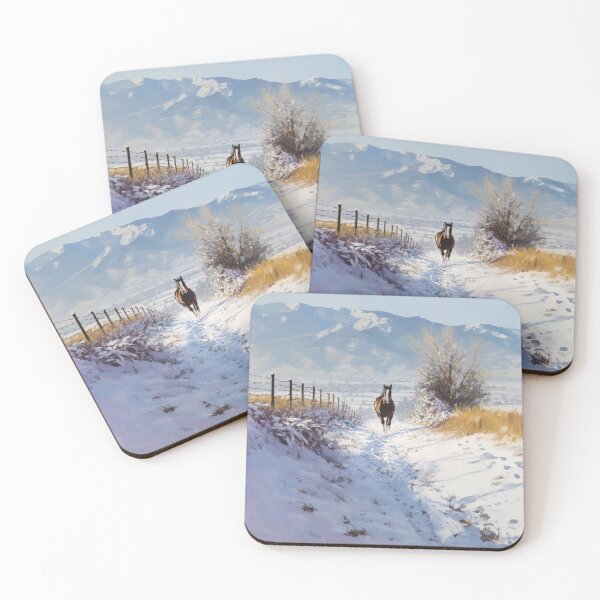 Item preview, A Thoroughbred horse racing along a snowy trail Horses in Motion designed and sold by CDC40.