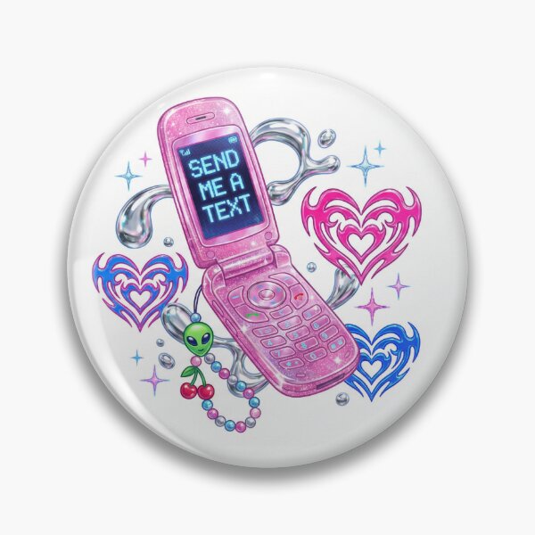 Item preview, Y2K Alien Love Text — Glitter Flip Phone Art designed and sold by predatorvx.