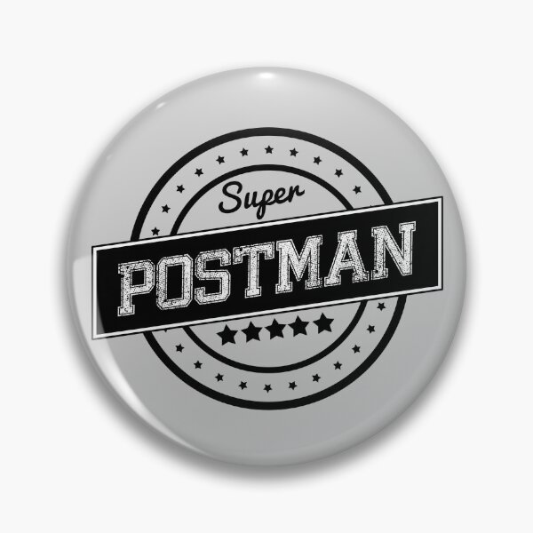 Item preview, Super Postman retro badge  designed and sold by WAMTEES.