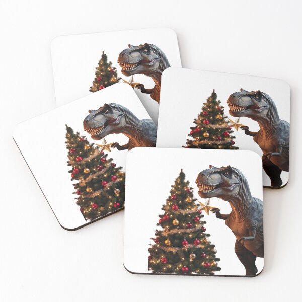 Item preview, Christmas T-Rex Helping with the Tree – Funny Dinosaur Holiday Design designed and sold by Customprinthub1.