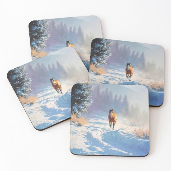 Item preview, A Thoroughbred horse racing along a snowy trail Horses in Motion designed and sold by CDC40.