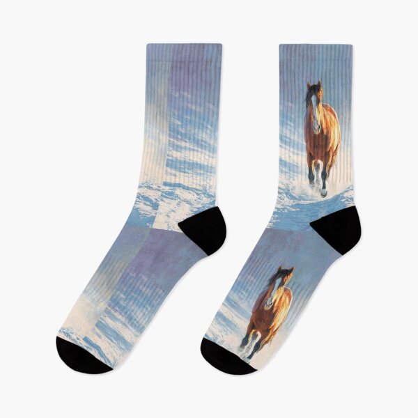 Item preview, A Thoroughbred horse racing along a snowy trail Horses in Motion designed and sold by CDC40.