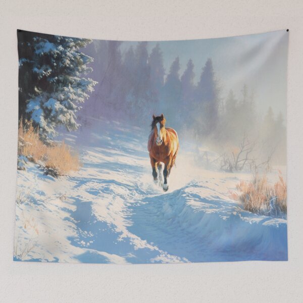 Item preview, A Thoroughbred horse racing along a snowy trail Horses in Motion designed and sold by CDC40.