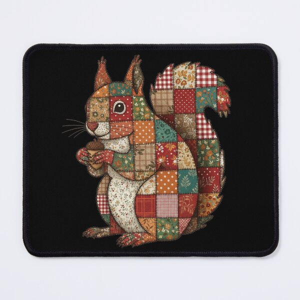 Item preview, Red Squirrel Scottish Patchwork Quilt Art - Tartan Scotland Animal Lover Gift designed and sold by Loom on the Loch.