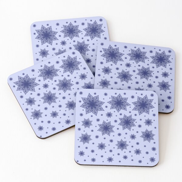 Item preview, Snowfall of fluffy blue snowflakes designed and sold by Cherevan.