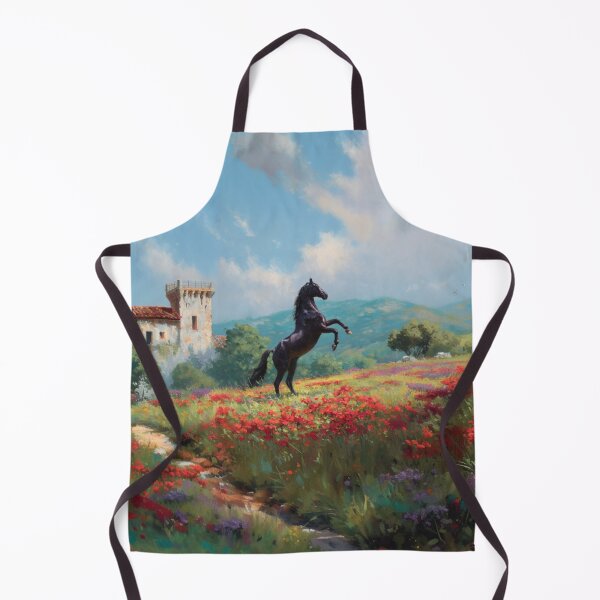 Item preview, An Andalusian horse rearing up on its hind legs in a flower-filled field Horses in Motion designed and sold by CDC40.