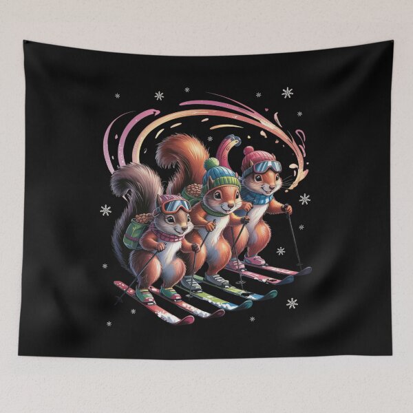 Item preview, Skiing Squirrels, Family Squirrels designed and sold by MagdaMoonArt.