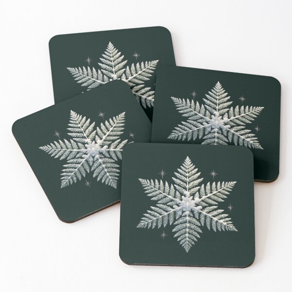 Item preview, Soft Winter Fern – Snowy Botanical Snowflake designed and sold by MalgoRys.