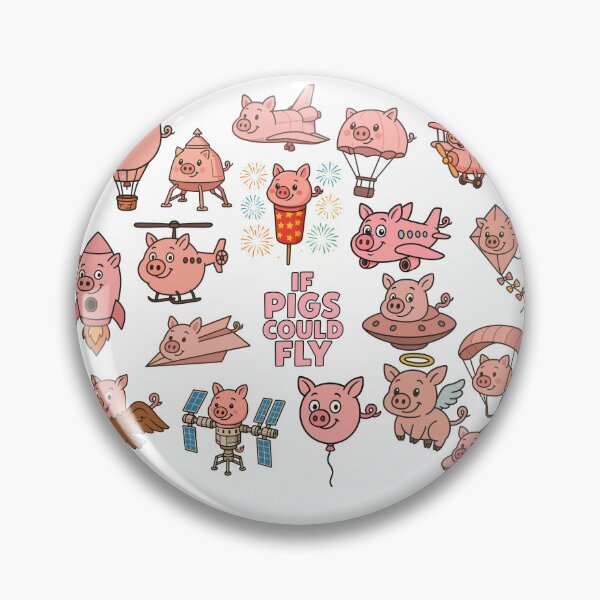 Item preview, If pigs could fly - funny design of airborne pigs designed and sold by Ifpiggiesscouldfly.
