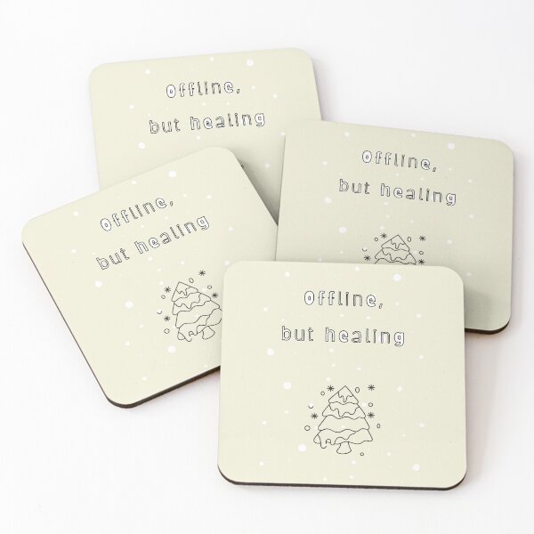 Item preview, Offline but Healing — Soft Neutral Typography designed and sold by mintmono-studio.
