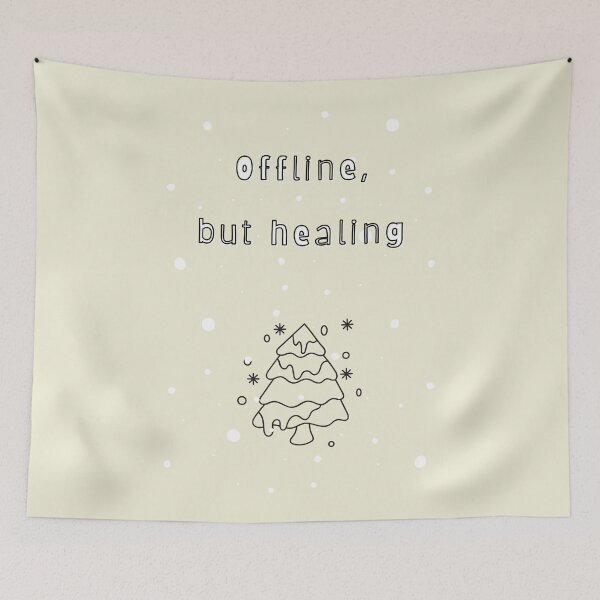 Item preview, Offline but Healing — Soft Neutral Typography designed and sold by mintmono-studio.