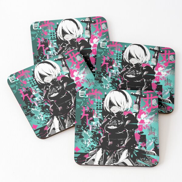 Item preview, 2B Cyborg Teal Kanji  designed and sold by AnimeArsenalPrints.