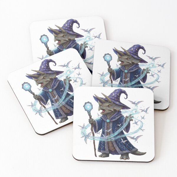 Item preview, Wizard Triceratops – Dino Mage Spellcaster Art designed and sold by DinoPrints-shop.