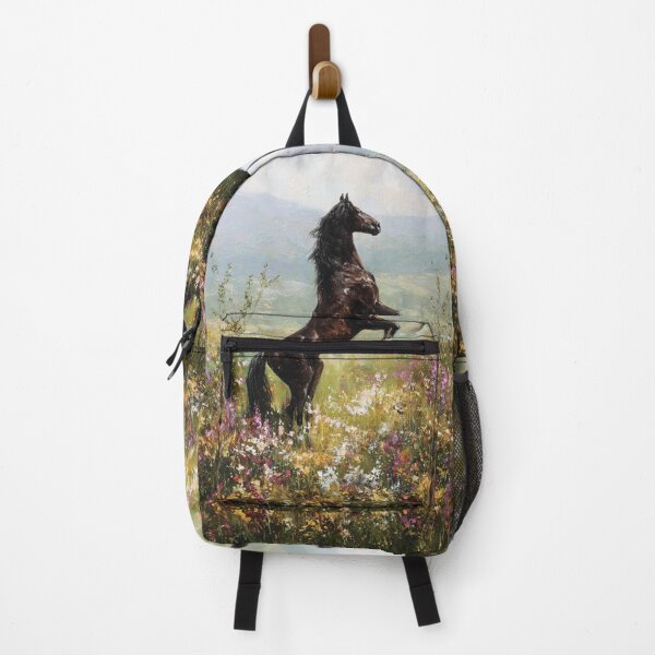 Item preview, An Andalusian horse rearing up on its hind legs in a flower-filled field Horses in Motion designed and sold by CDC40.