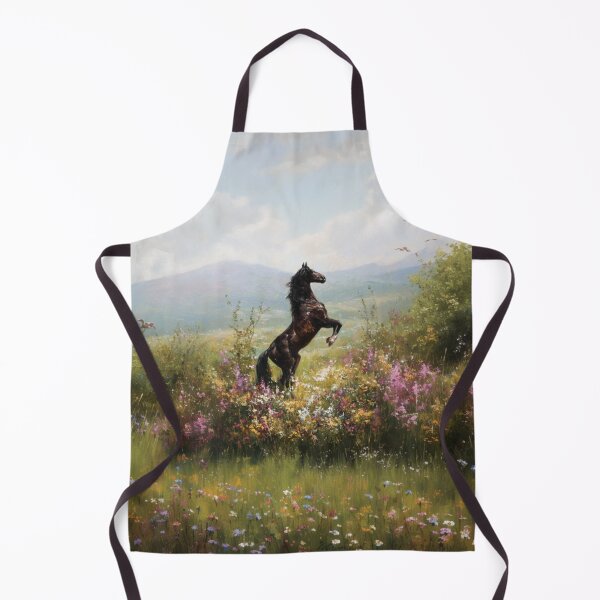 Item preview, An Andalusian horse rearing up on its hind legs in a flower-filled field Horses in Motion designed and sold by CDC40.