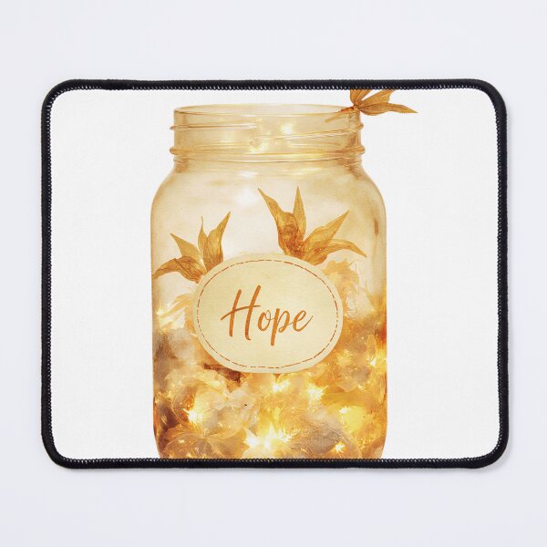 Item preview, Decorative jar with lights and golden foliage symbolizes hope and positivity in a cozy indoor setting designed and sold by SpaceartLilu.