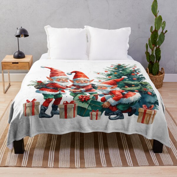 Item preview, Cheerful Christmas Elves with Gifts and Tree designed and sold by PAPIRO SIGLO XXI.