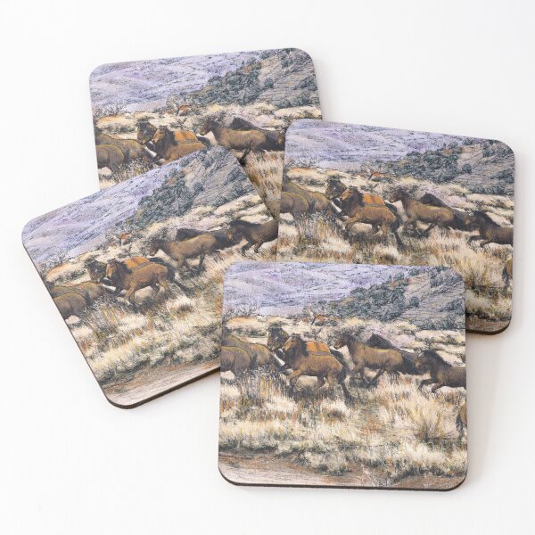 Item preview, Spooked Wild Mustangs designed and sold by Randy Sprout Fine Art.