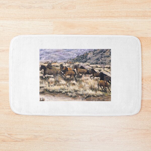 Item preview, Spooked Wild Mustangs designed and sold by Randy Sprout Fine Art.