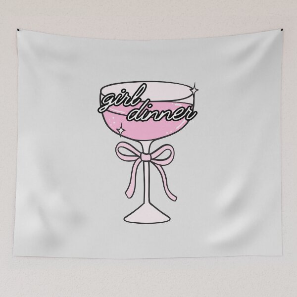 Item preview, Girl Dinner Aesthetic Pink Cocktail Sticker designed and sold by Annotated Aesthetic.