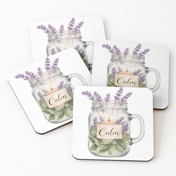 Item preview, Lavender candle in a glass jar with herbs creates a peaceful atmosphere for relaxation and mindfulness designed and sold by SpaceartLilu.