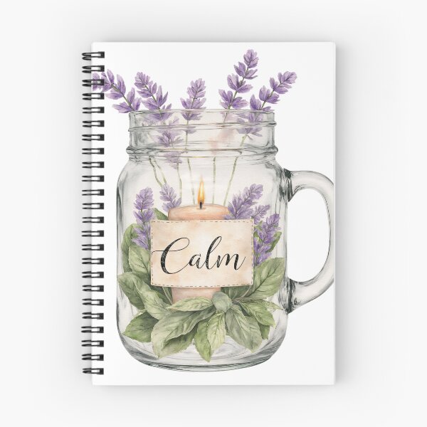 Item preview, Lavender candle in a glass jar with herbs creates a peaceful atmosphere for relaxation and mindfulness designed and sold by SpaceartLilu.