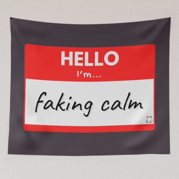 Item preview, Hello I’m Faking Calm – Red designed and sold by buglevel.