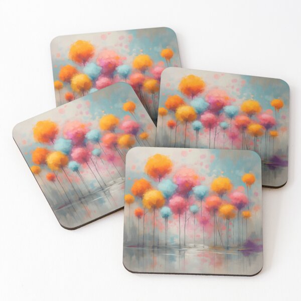 Item preview, Colorful Dram Trees - Vibrant Fantasy Forest Art designed and sold by kimsacrylic.
