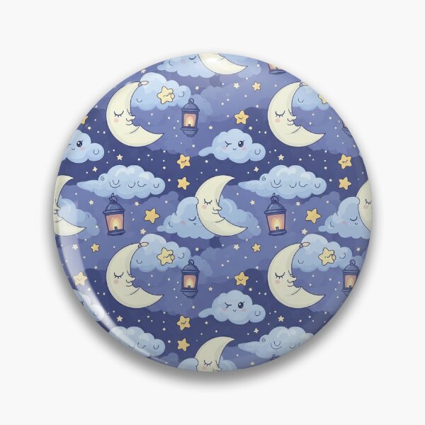 Item preview, Sleepy Moon and Clouds Night Sky Pattern designed and sold by MySignatureItems.