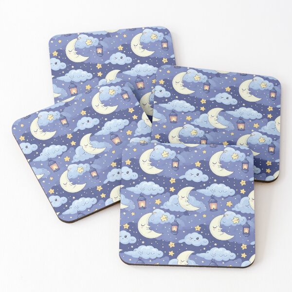 Item preview, Sleepy Moon and Clouds Night Sky Pattern designed and sold by MySignatureItems.