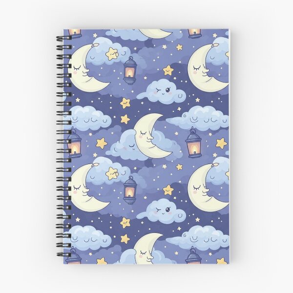 Item preview, Sleepy Moon and Clouds Night Sky Pattern designed and sold by MySignatureItems.