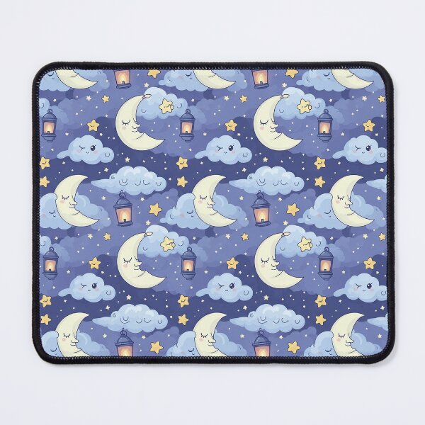 Item preview, Sleepy Moon and Clouds Night Sky Pattern designed and sold by MySignatureItems.