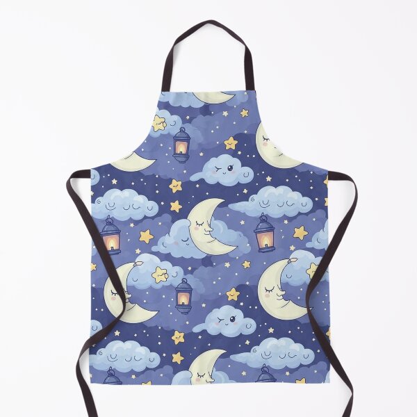 Item preview, Sleepy Moon and Clouds Night Sky Pattern designed and sold by MySignatureItems.