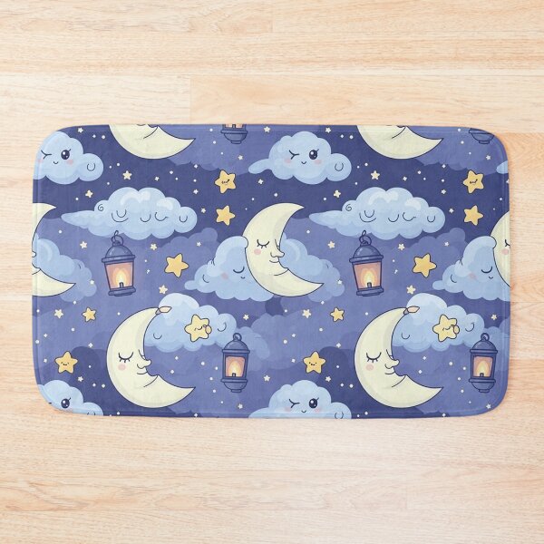 Item preview, Sleepy Moon and Clouds Night Sky Pattern designed and sold by MySignatureItems.