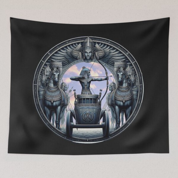 Item preview, « Le triomphe des chars du pharaon : une conception circulaire du roi archer et de la puissance militaire de l'Égypte antique » designed and sold by thechoice1.